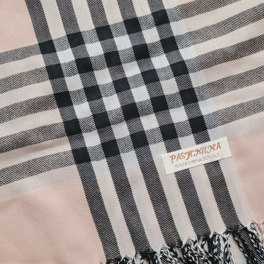 Plaid stripe print scarf